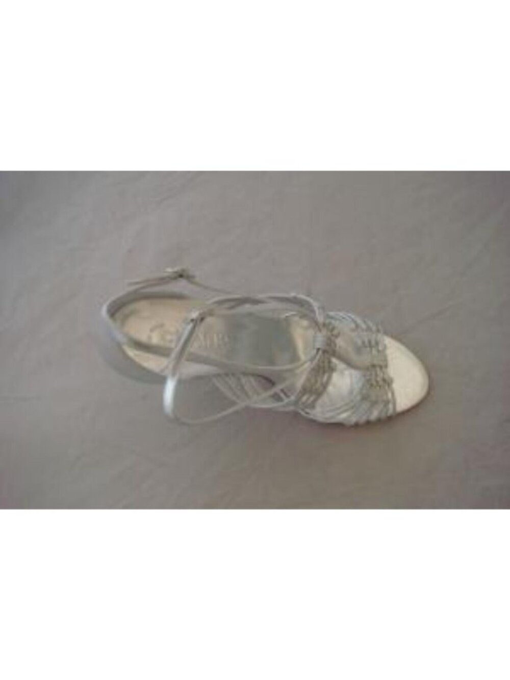 Chanel Silver Knotted Leather CC Ankle Strap Sandals Size 39 - New In Box - Picture 3 of 11